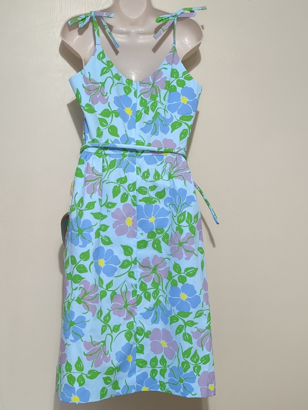 Vintage THE VESTED GENTRESS Floral Hand Screened Poly Cotton Dress Sz 12 NWT - Picture 2 of 15